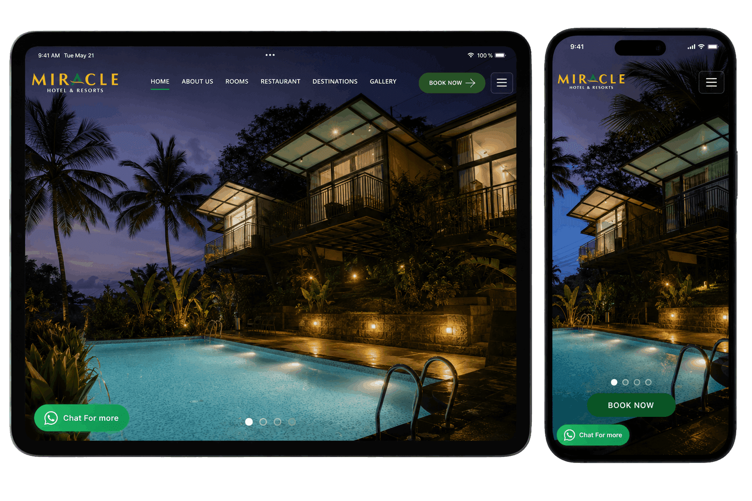 Miracle Hotel & Resorts Web Interface